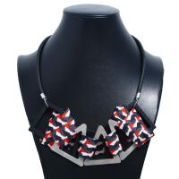 tissu collier, avec cordon en cuir, Placage, bijoux de mode & pour femme Vendu par lot