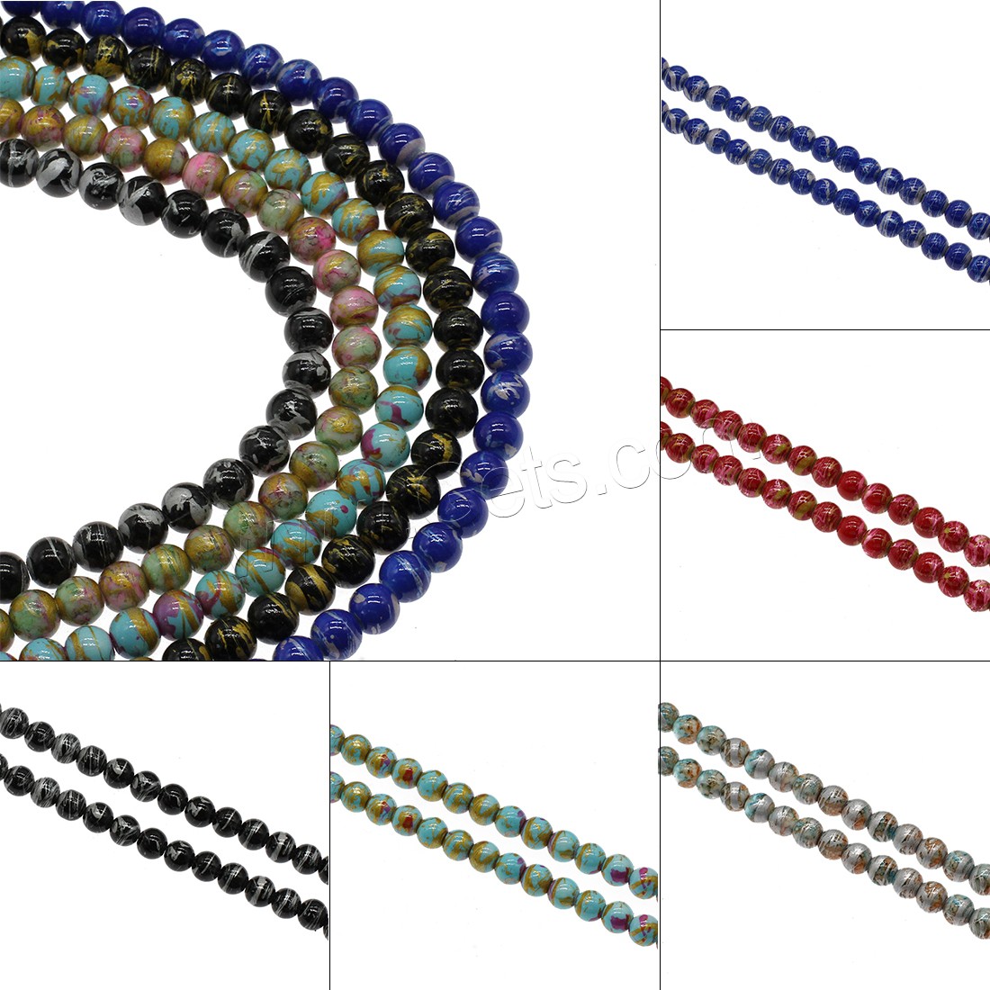 Glass Beads Beads, Round, different size for choice, more colors for choice, Hole:Approx 1mm, Sold By Strand