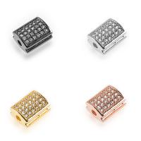 Zirkonia Micro pflastern Korn, Messing, plattiert, Micro pave Zirkonia, keine, 8.6x11mm, Bohrung:ca. 2mm, 5PCs/Menge, verkauft von Menge