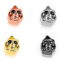 Cubic Zirconia Micro Pave Brass Beads, Skull, plated, micro pave cubic zirconia Approx 1mm 