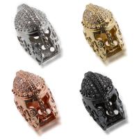 Zirkonia Micro pflastern Korn, Messing, Helm, plattiert, Micro pave Zirkonia, keine, 11.9x19.7mm, Bohrung:ca. 1mm, 5PCs/Menge, verkauft von Menge