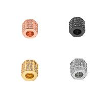 Zirkonia Micro pflastern Korn, Messing, plattiert, Micro pave Zirkonia, keine, 7.1x7.3mm, Bohrung:ca. 2mm, 5PCs/Menge, verkauft von Menge