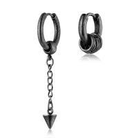 Acier titane Boucles d'oreilles asymétriques, bijoux de mode & unisexe, plus de couleurs à choisir, 50mmx14mm, Vendu par paire