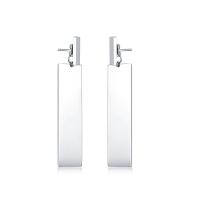 Acier titane Boucle d'oreille goutte, rectangle, bijoux de mode & pour femme, argent, 43mm, Vendu par paire