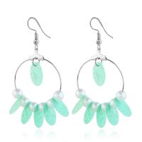 Boucle d'oreille en alliage de zinc en plastique perle, avec perle de plastique, Placage, bijoux de mode & pour femme, plus de couleurs à choisir Vendu par lot