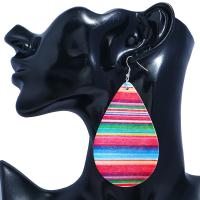 bois Boucle d'oreille goutte, Placage, bijoux de mode & pour femme, multicolore Vendu par lot