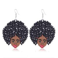 bois Boucle d'oreille goutte, avec alliage de zinc, Placage, bijoux de mode & pour femme, plus de couleurs à choisir Vendu par lot