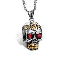 Pendentifs en titane, Acier titane, crane, bijoux de mode & pour homme & avec strass, Vendu par PC