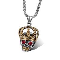 Pendentifs en titane, Acier titane, crane, pour homme & avec strass, plus de couleurs à choisir, Vendu par PC