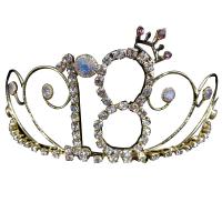 Bridal Tiaras, Zinc Alloy, plated, for woman & with rhinestone 