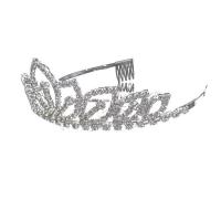 Bridal Tiaras, Zinc Alloy, silver color plated, for woman & with rhinestone 