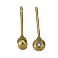 Messing Ohrstecker, goldfarben plattiert, Modeschmuck & für Frau, 3x4x15mm,0.5mm, Bohrung:ca. 0.5mm, verkauft von Paar