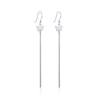 925 Sterling Silver Tassel Earring, platinum plated, fashion jewelry & for woman 