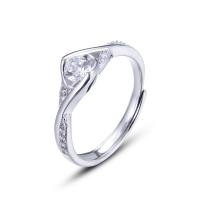 Zircon pavent argent sterling Bague, Argent sterling 925, Plaqué de platine, pavé de micro zircon & pour femme Vendu par PC