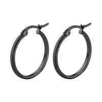 Boucle d'oreille en acier inoxydable Hoop, Placage, unisexe & normes différentes pour le choix, plus de couleurs à choisir Vendu par sac