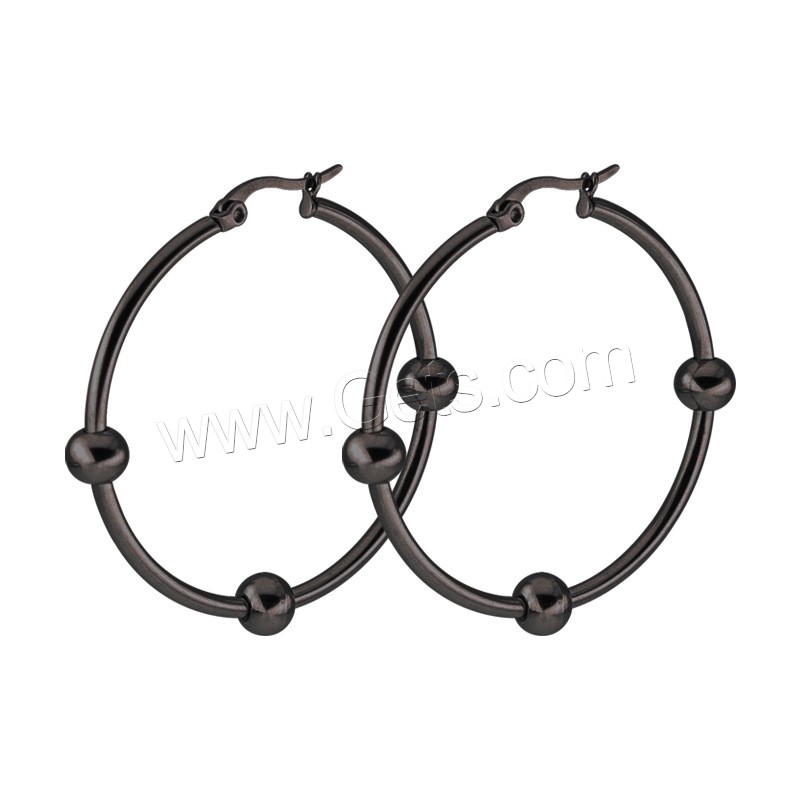 Boucle d'oreille en acier inoxydable Hoop, Placage, unisexe & normes différentes pour le choix, plus de couleurs à choisir, 4pairescouple/sac, Vendu par sac