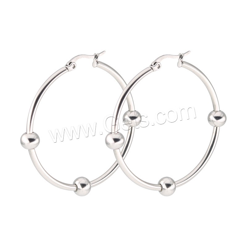 Boucle d'oreille en acier inoxydable Hoop, Placage, unisexe & normes différentes pour le choix, plus de couleurs à choisir, 4pairescouple/sac, Vendu par sac