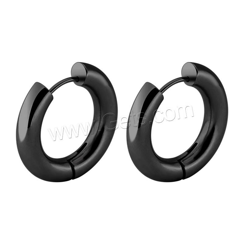 Mens acier inoxydable Hoop boucles d'oreilles, Placage, Style coréen & unisexe & normes différentes pour le choix, plus de couleurs à choisir, 6PC/sac, Vendu par sac