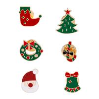 aleación de zinc broche, Diseño de Navidad & unisexo & diferentes estilos para la opción & esmalte, libre de níquel, plomo & cadmio, 10PCs/Grupo, Vendido por Grupo