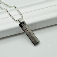 alliage de zinc collier de chandail, avec chaîne de fer, Placage, avec le motif de lettre & pour homme Environ 23.6 pouce, Vendu par brin