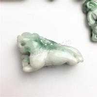 Jadeite Pendant, Kylin, polished, DIY & carved, green 