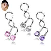 Edelstahl Ohrpiercing Schmuck, mit kubischer Zirkonia, hypoallergenic & unisex, keine, verkauft von PC