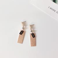 Boucles d'oreilles en acier titane, avec strass, rectangle, bijoux de mode & pour femme Vendu par paire