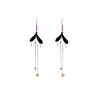 Boucles d'oreilles en acier titane, Feuille d'érable, bijoux de mode & styles différents pour le choix & pour femme, 8.7cmx2cm, Vendu par paire