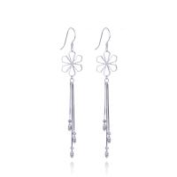 925 Sterling Silver Tassel Earring, platinum plated, fashion jewelry & for woman 