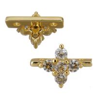 Brass Jewelry Finding, gold color plated, with cubic zirconia Approx 1.5mm 