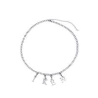 Collier en acier inoxydable Pull, bijoux de mode & pour femme, argent, 72+10cm, Vendu par PC