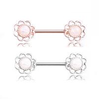 Bijoux de Piercing nez en acier inoxydable, avec alliage de zinc, fleur, bijoux de mode & pour femme, plus de couleurs à choisir, Vendu par PC