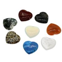 Gemstone Cabochons, Flat Heart, random style 