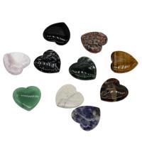 Gemstone Cabochons, Flat Heart, random style 