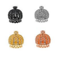 Cubic Zirconia Micro Pave Brass Beads, Crown, plated, micro pave cubic zirconia Approx 1mm 