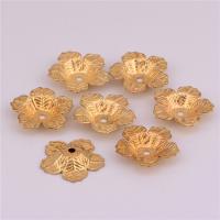 Brass Bead Cap, Flower, original color, 16.6mm Approx 1.3mm 