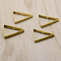 Hollow Brass Pendants, Triangle, original color Approx 1mm 