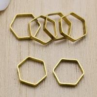 Brass Jewelry Finding, Hexagon, hollow, original color, 12mm 