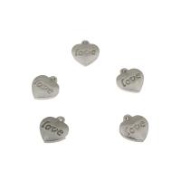 Stainless Steel Heart Pendants, original color Approx 1.5mm 