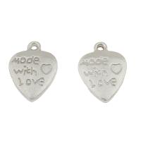 Stainless Steel Heart Pendants, original color Approx 2mm 