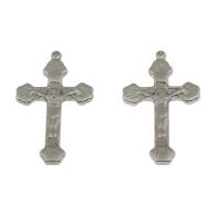 Stainless Steel Cross Pendants, Crucifix Cross, original color Approx 1mm 