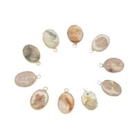 Gemstone Pendantifs en laiton, pierre gemme, avec laiton, Placage de couleur d'or, envoyé au hasard Environ 2.5mm, Vendu par PC