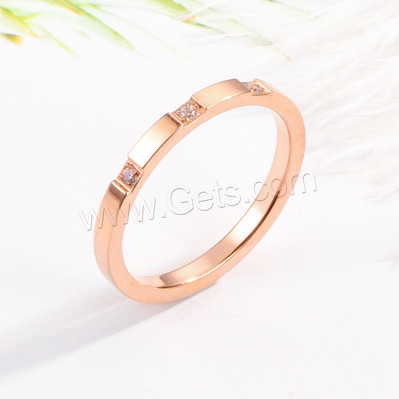 Anillo de dedo de acero Titanium de, Partículas de acero, chapado, diverso tamaño para la opción & para mujer & con diamantes de imitación, más colores para la opción, 4mm, Vendido por UD