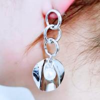 Boucle d'oreille en alliage de zinc en plastique perle, avec perle de plastique, Placage, bijoux de mode & pour femme, plus de couleurs à choisir Vendu par paire