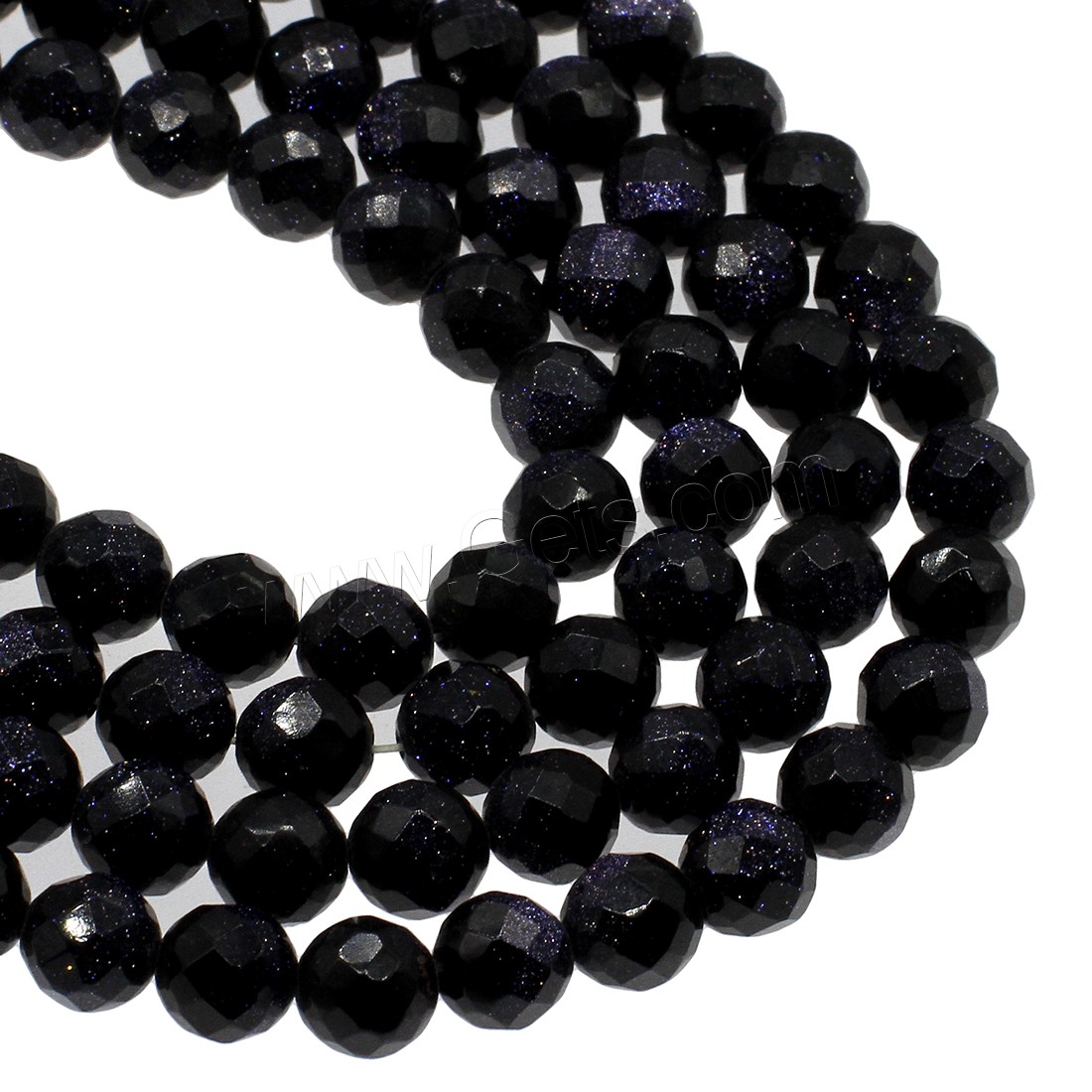 Blue Goldstone Beads, Round, different size for choice & faceted, black, Hole:Approx 1mm, Sold By Strand