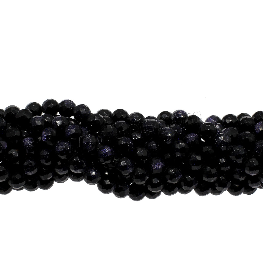 Blue Goldstone Beads, Round, different size for choice & faceted, black, Hole:Approx 1mm, Sold By Strand