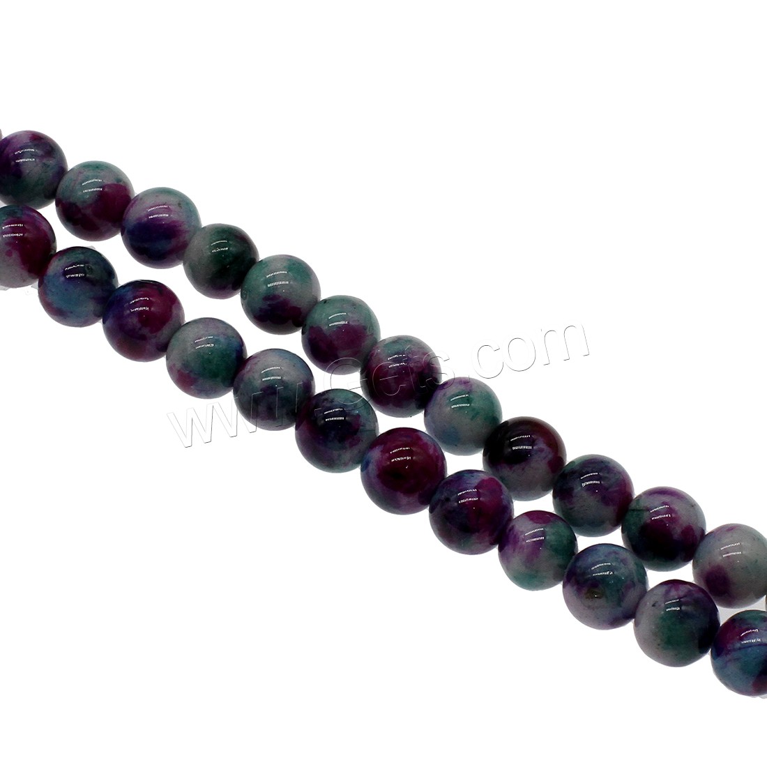 Regenbogen Jade Perle, rund, verschiedene Größen vorhanden, keine, Bohrung:ca. 1mm, verkauft von Strang