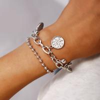 Fashion Zinc Alloy Bracelets, plated, fashion jewelry & Unisex, silver color, 17.8cm Approx 7 Inch 