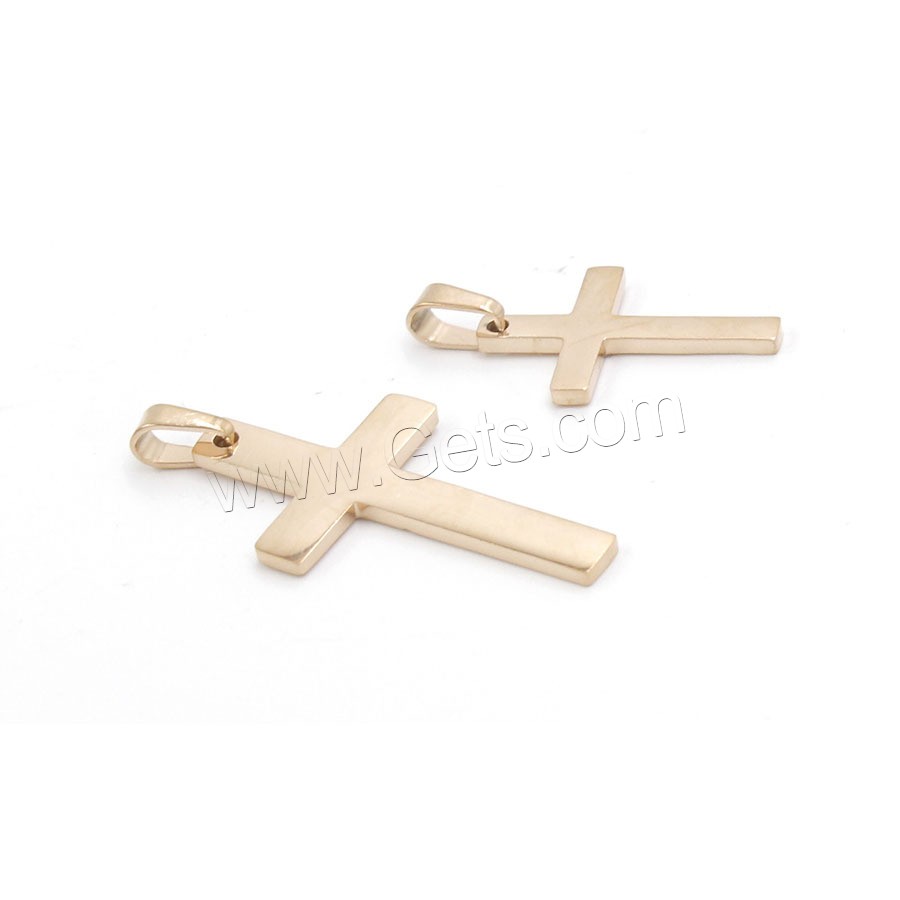 Edelstahl Kreuz Anhänger, poliert, verschiedene Größen vorhanden, keine, Bohrung:ca. 1.5mm, 10PCs/Tasche, verkauft von Tasche