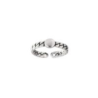 Argent sterling 925 Cuff Bague, Plaqué de couleur d'argent, pour femme & lisse, 5mm Vendu par PC